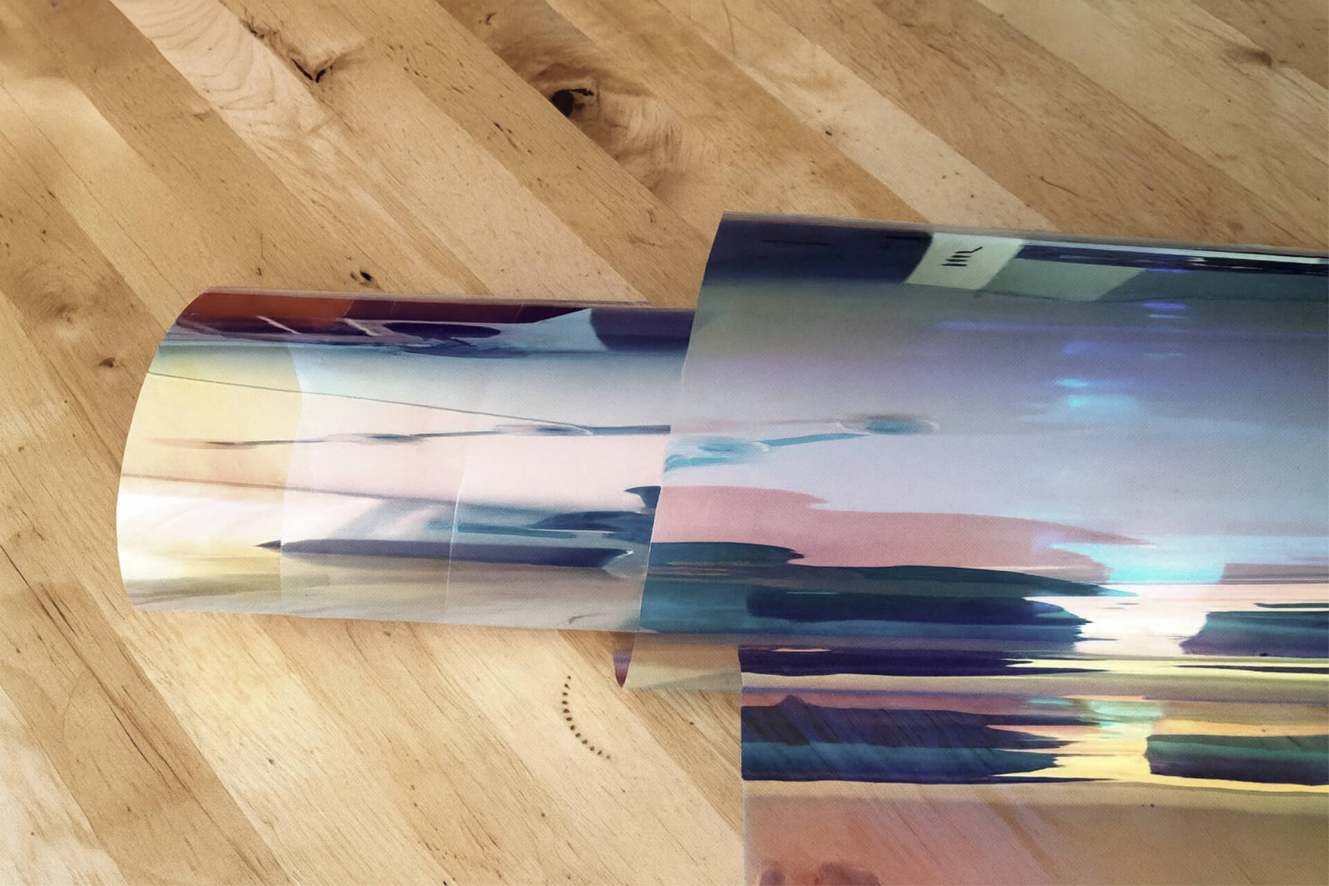 Neue transparente Farbfolie