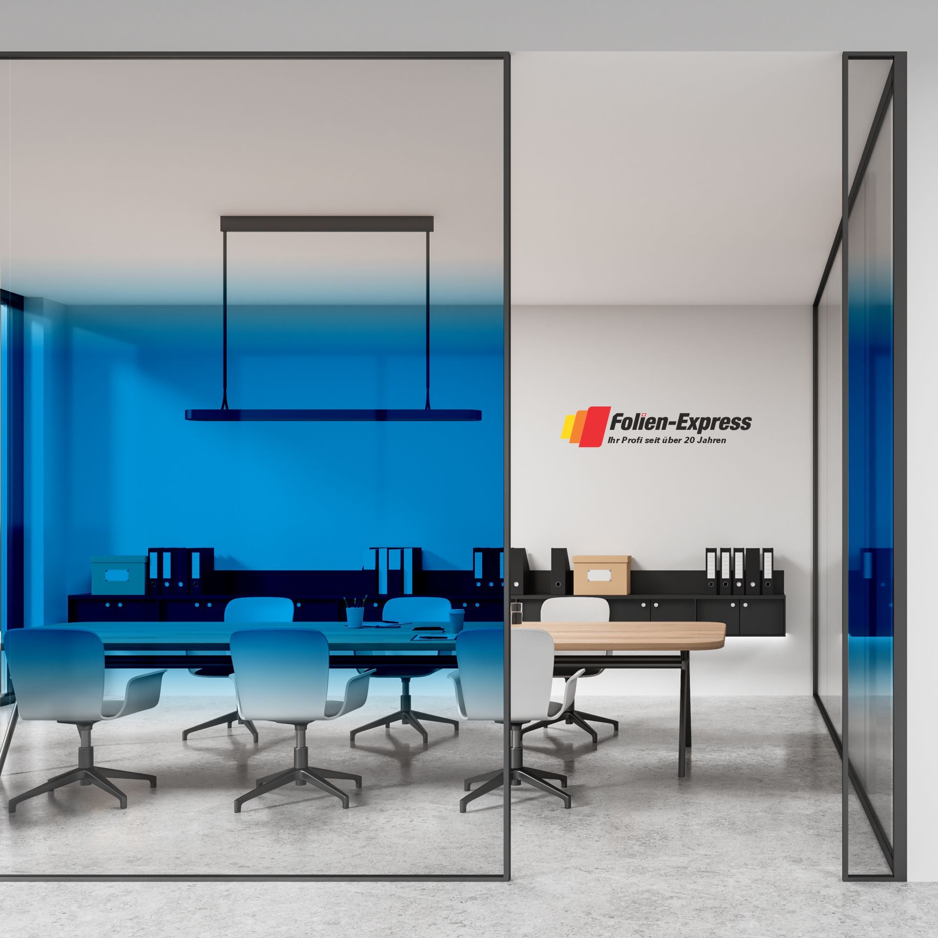 Transparente Verlaufsfolie Blau B45M23