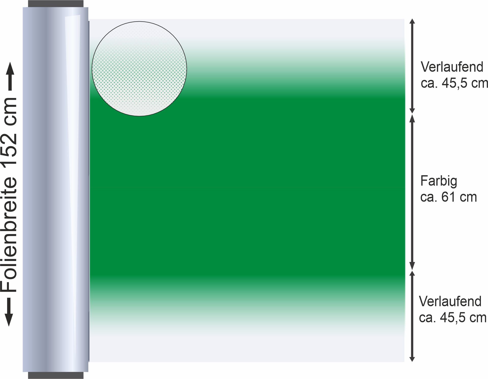 Transparente Verlaufsfolie Grün B45M21