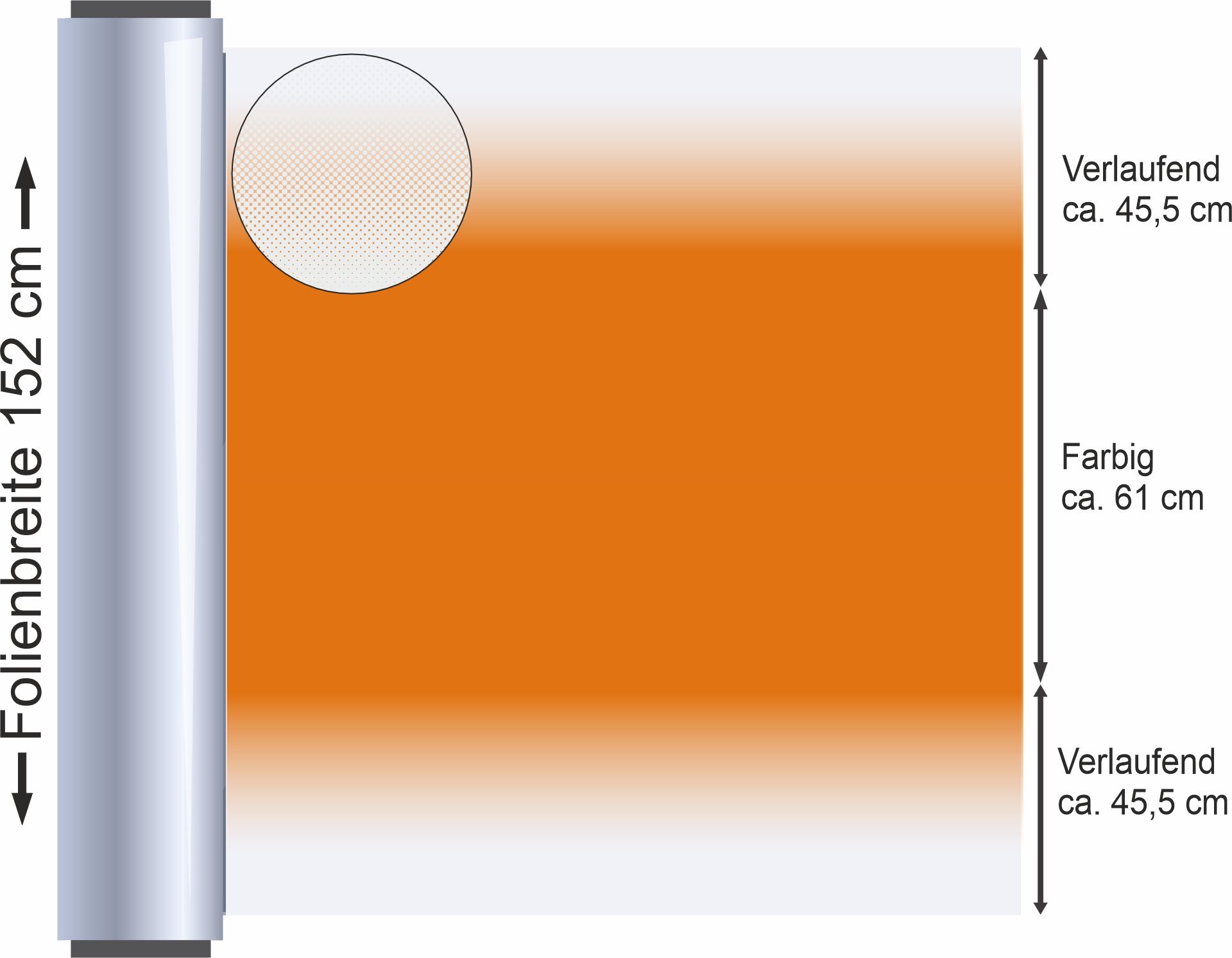 Transparente Verlaufsfolie Orange B45M22