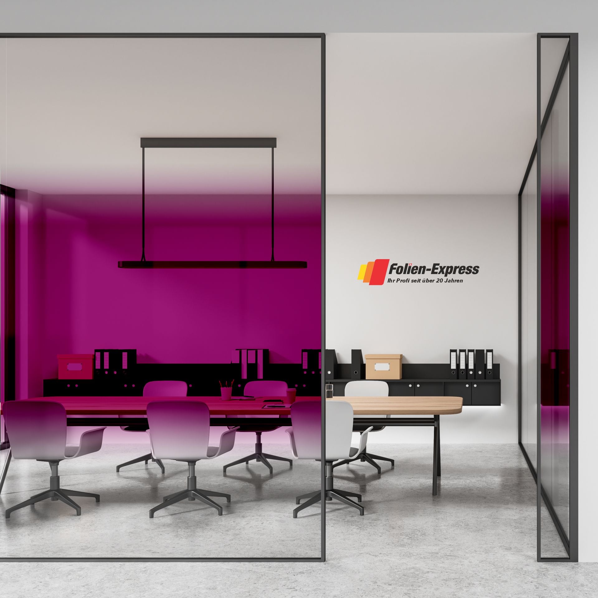 Transparente Verlaufsfolie Pink B45M20