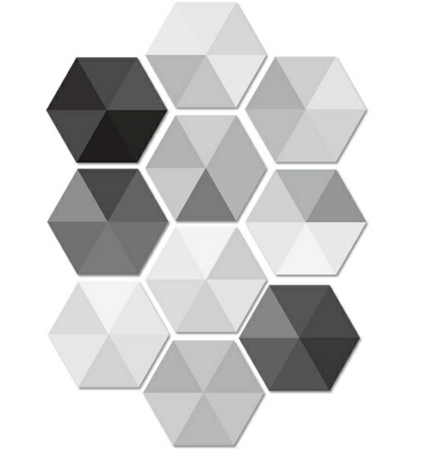 Polygon Sticker Grau