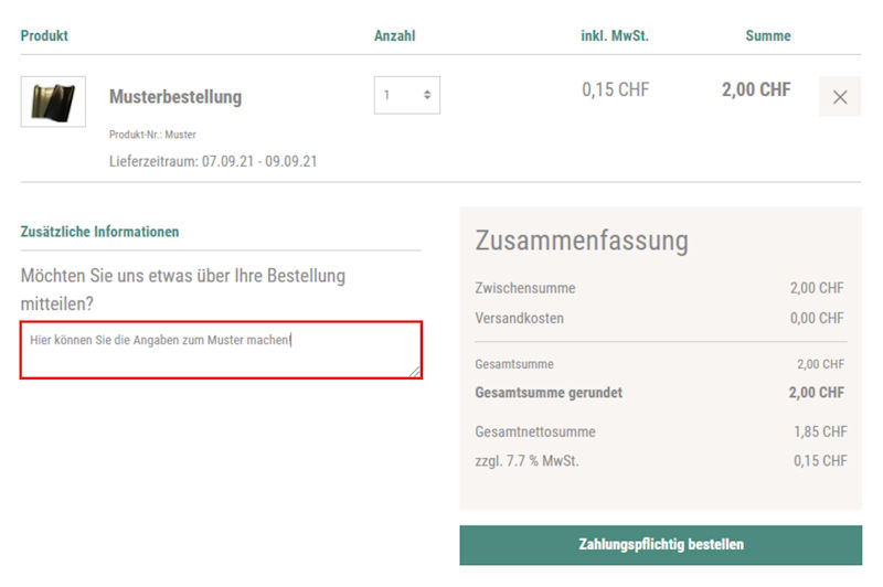 Mustermitteilung